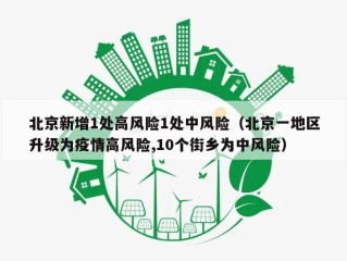北京新增1处高风险1处中风险（北京一地区升级为疫情高风险,10个街乡为中风险）